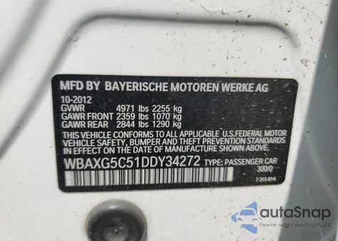 2013 BMW 528 I from USA, damaged, VIN WBAXG5C51DDY34272